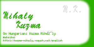 mihaly kuzma business card